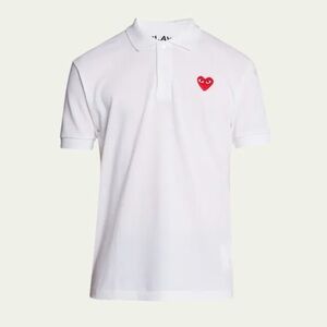 NWT PLAY Comme des Garcons White Polo Red heart logo men’s XL